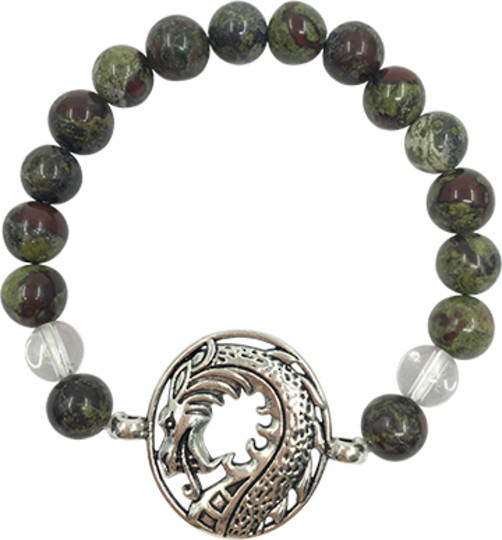 Dragon Bloodstone & Clear Quartz Dragon Bracelet image 0